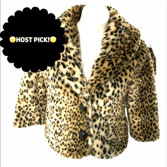 π€© HP- Faux fur cheetah jacket π€© - Picture 1 of 11